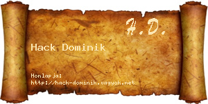 Hack Dominik névjegykártya