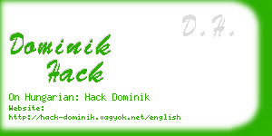 dominik hack business card